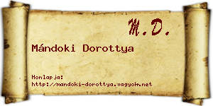 Mándoki Dorottya névjegykártya